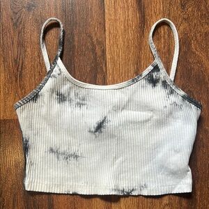 SHEIN Ribbed Crop Camisole in White and Gray